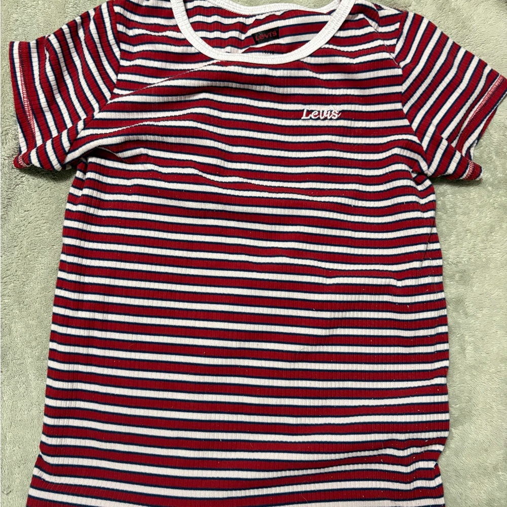 Levi's Red, White & Navy Striped Short Sleeve Tee